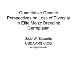 Quantitative Genetic Perspectives on Loss of Diversity in
