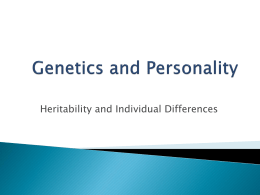 Genetics and Personality