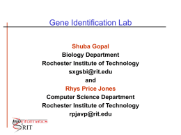 Gene Identification Lab - Calvin College