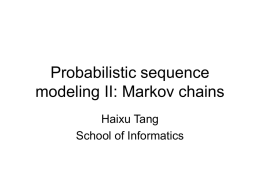 Markov chain - Indiana University