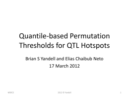 Quantile-based Permutation Thresholds for eQTL Hotspots