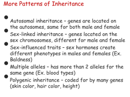 Non-Mendelian Patterns of Inheritance: Incomplete