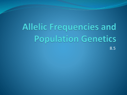 8.5 - Allelic Frequencies & Population Genetics (AKA Hardy
