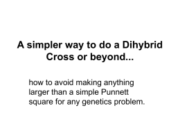 A simpler way to do a Dihybrid Cross or beyond