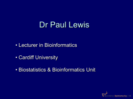 Talk by Dr Paul Lewis - 17/12/03