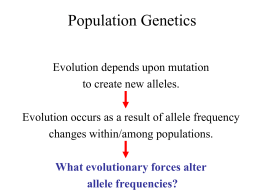 Chapter 5: Population Genetics Selection and Mutation