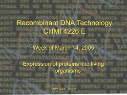 Technologie de l’ADN Recombinant CHMI 4226 F