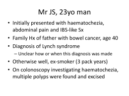Mr JS, 23yo man - Oncology Clinics Victoria