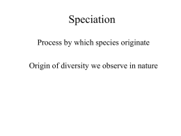 Speciation - Botany Department