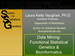 Data Mining - functional statistical genetics/bioinformatics