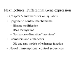 Next lectures: Differential Gene expression