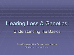 Hearing Loss & Genetics