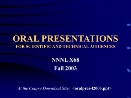 ORAL PRESENTATIONS - Nicholls State University