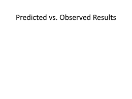Predicted vs. Observed Results