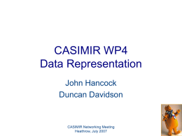 WP4 Data Representation
