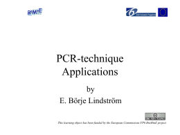 PCR-technique Applications