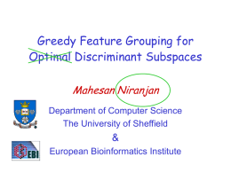 Greedy Feature Grouping for Optimal Discriminant Subspaces