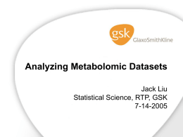 Analyzing Metobolomic datasets