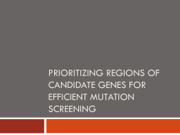 Prioritizing Regions of Candidate genes for efficient
