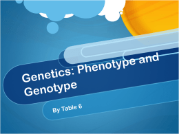 Genetics: Phenotype and Genotype - science 6