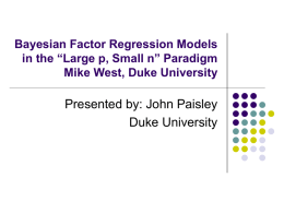 Bayesian Factor Regression Models in the “Large p, Small n