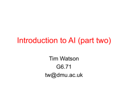 Introduction to AI (part two)