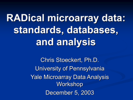 RADical microarray data: standards, databases, and analysis