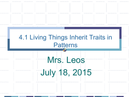 4.1 Living Things Inherit Traits in Patterns