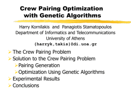 Crew Pairing Optimization with Genetic Algorithms
