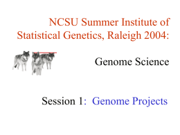 Genome Science Syllabus - NCSU Bioinformatics Research Center
