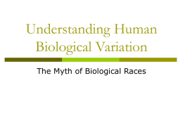 Understanding Human Biological Variation