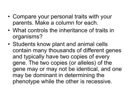 Mendelian Genetics: Heredity