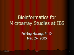Bioinformatics for Microarray Studies