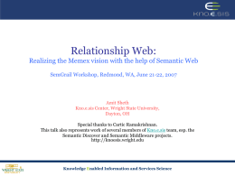 Relationship Web: Realizing MEMEX vision with the help of