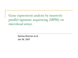 Gene expressions analysis by massively parallel signature