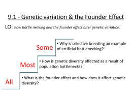 Genetic Variation & the Founder Effect