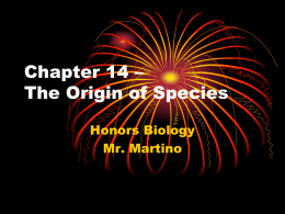 Chapter 15 – The Origin of Species