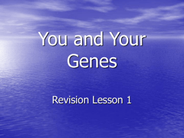You and Your Genes Revision Lesson 1