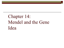 Mendel and the Gene Idea