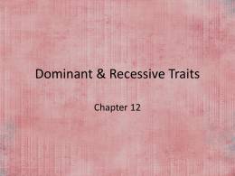 Dominant & Recessive Traits