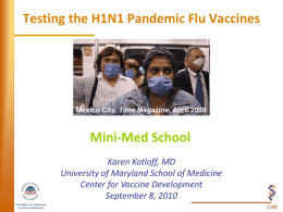 12_Seasonal_H1N1_Kotloff - University of Maryland School