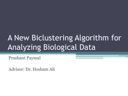 A New Biclustering Algorithm for Analyzing Biological Data