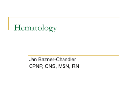 Alterations in Hematologic Function