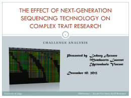 The effect of Next-Generation Sequencing technology on