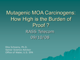 Mutagenic MOA Carcinogens: How Hign Is the Burden of Proof?