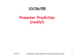 Promoter prediction (really)