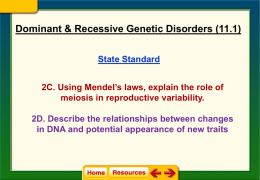 Dominant & Recessive Genetic Disorder Notes (11.1)