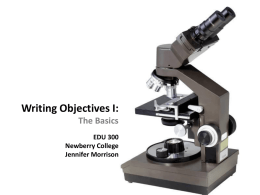 Writing Objectives I - Basics