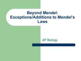 Exceptions to Mendel`s Laws