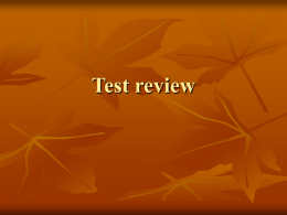 Test review Warm-up